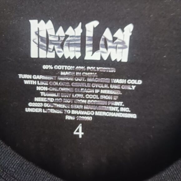 Torrid Meatloaf Classic Fit Cotton Crew neck shott slerve black Tee size 6X - Picture 3 of 5